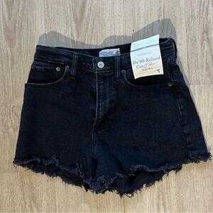 Abercrombie NWT Black Hi Rise Denim Shorts Size 6 28”